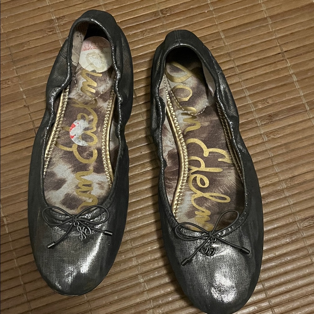 Sam Edelman Metallic Gray Ballet Flats